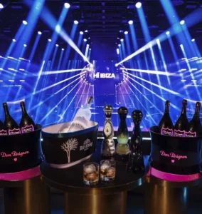 Vibrant nightlife scene in Ibiza, showcasing entertainment.